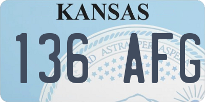 KS license plate 136AFG