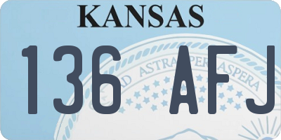 KS license plate 136AFJ