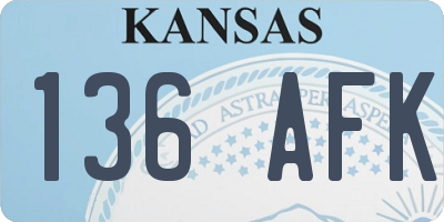 KS license plate 136AFK