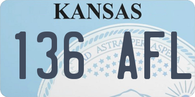 KS license plate 136AFL