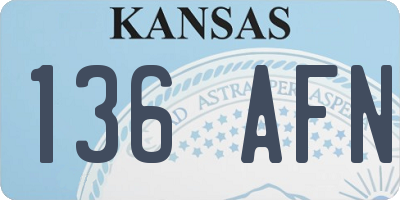 KS license plate 136AFN