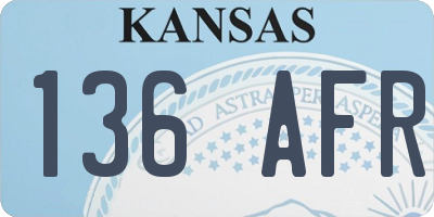 KS license plate 136AFR