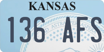 KS license plate 136AFS