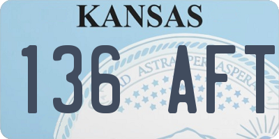 KS license plate 136AFT