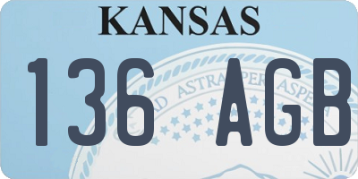 KS license plate 136AGB