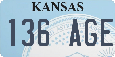 KS license plate 136AGE