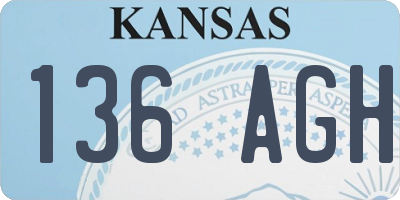 KS license plate 136AGH