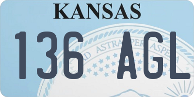KS license plate 136AGL