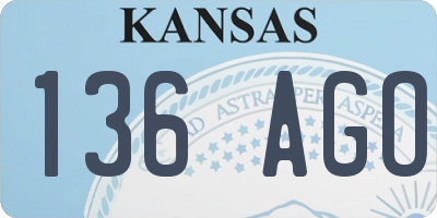 KS license plate 136AGO