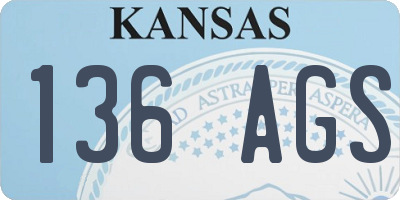 KS license plate 136AGS
