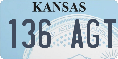 KS license plate 136AGT