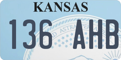 KS license plate 136AHB