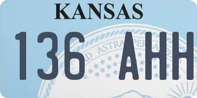 KS license plate 136AHH