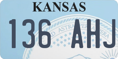 KS license plate 136AHJ