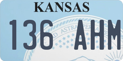KS license plate 136AHM