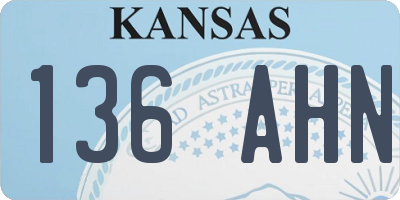 KS license plate 136AHN