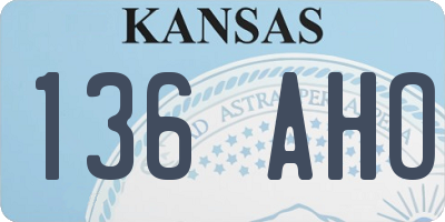 KS license plate 136AHO