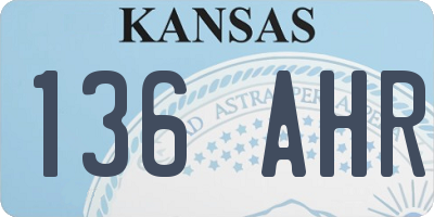 KS license plate 136AHR