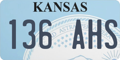 KS license plate 136AHS