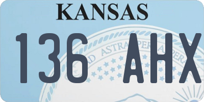 KS license plate 136AHX