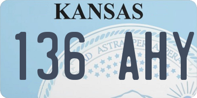 KS license plate 136AHY
