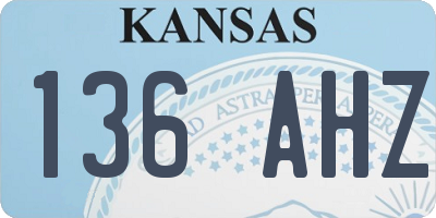 KS license plate 136AHZ