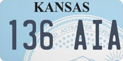 KS license plate 136AIA