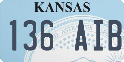 KS license plate 136AIB