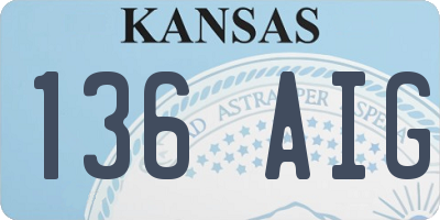 KS license plate 136AIG