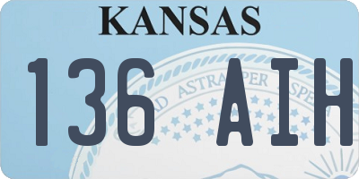 KS license plate 136AIH