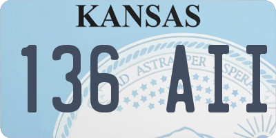 KS license plate 136AII