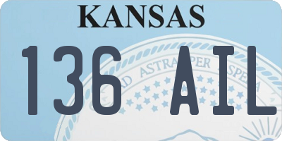 KS license plate 136AIL