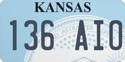KS license plate 136AIO