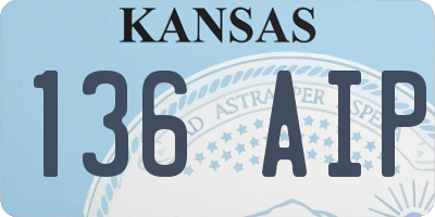 KS license plate 136AIP