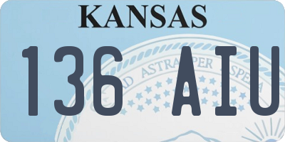 KS license plate 136AIU