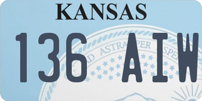 KS license plate 136AIW