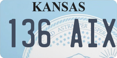 KS license plate 136AIX