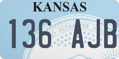 KS license plate 136AJB