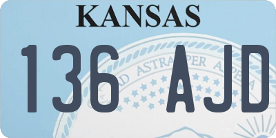 KS license plate 136AJD