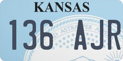 KS license plate 136AJR