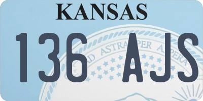 KS license plate 136AJS