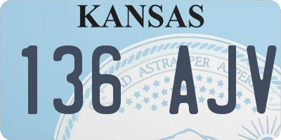 KS license plate 136AJV