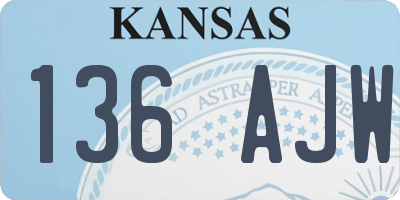 KS license plate 136AJW