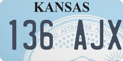 KS license plate 136AJX