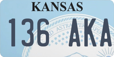 KS license plate 136AKA