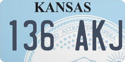 KS license plate 136AKJ