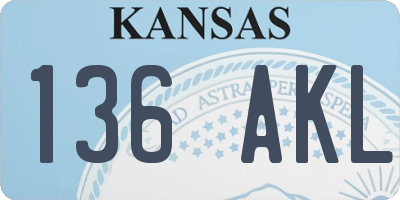 KS license plate 136AKL