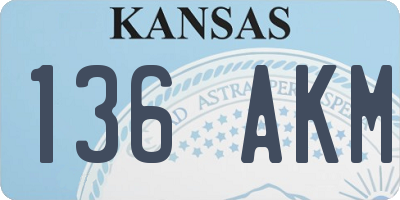 KS license plate 136AKM