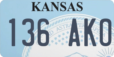 KS license plate 136AKO