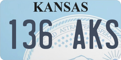 KS license plate 136AKS
